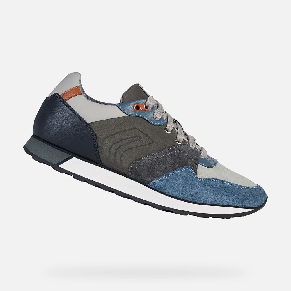 Geox Erkek Spor Ayakkabı Gri/Mavi - Vittoriale - ROC-756428